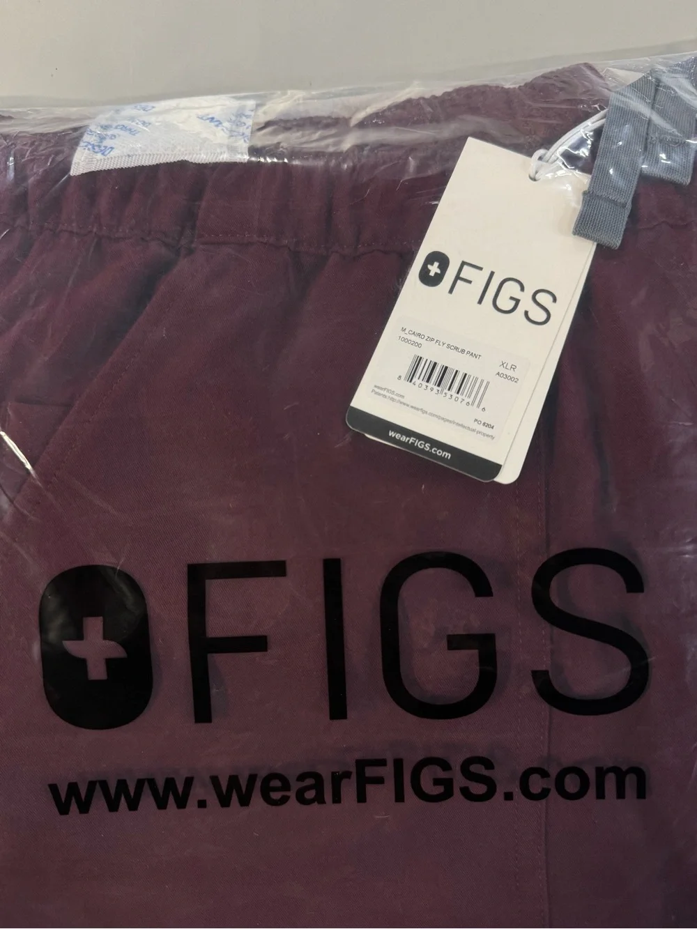 FIGS Cairo Men's Burgundy Cargo Scrub Pants
